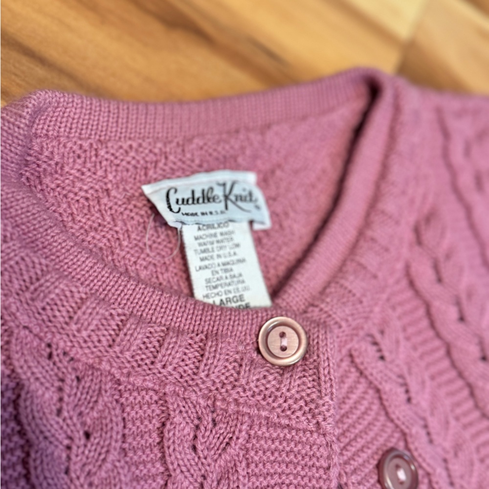 Cuddle Knit | Vintage Button Down Pink Sweater